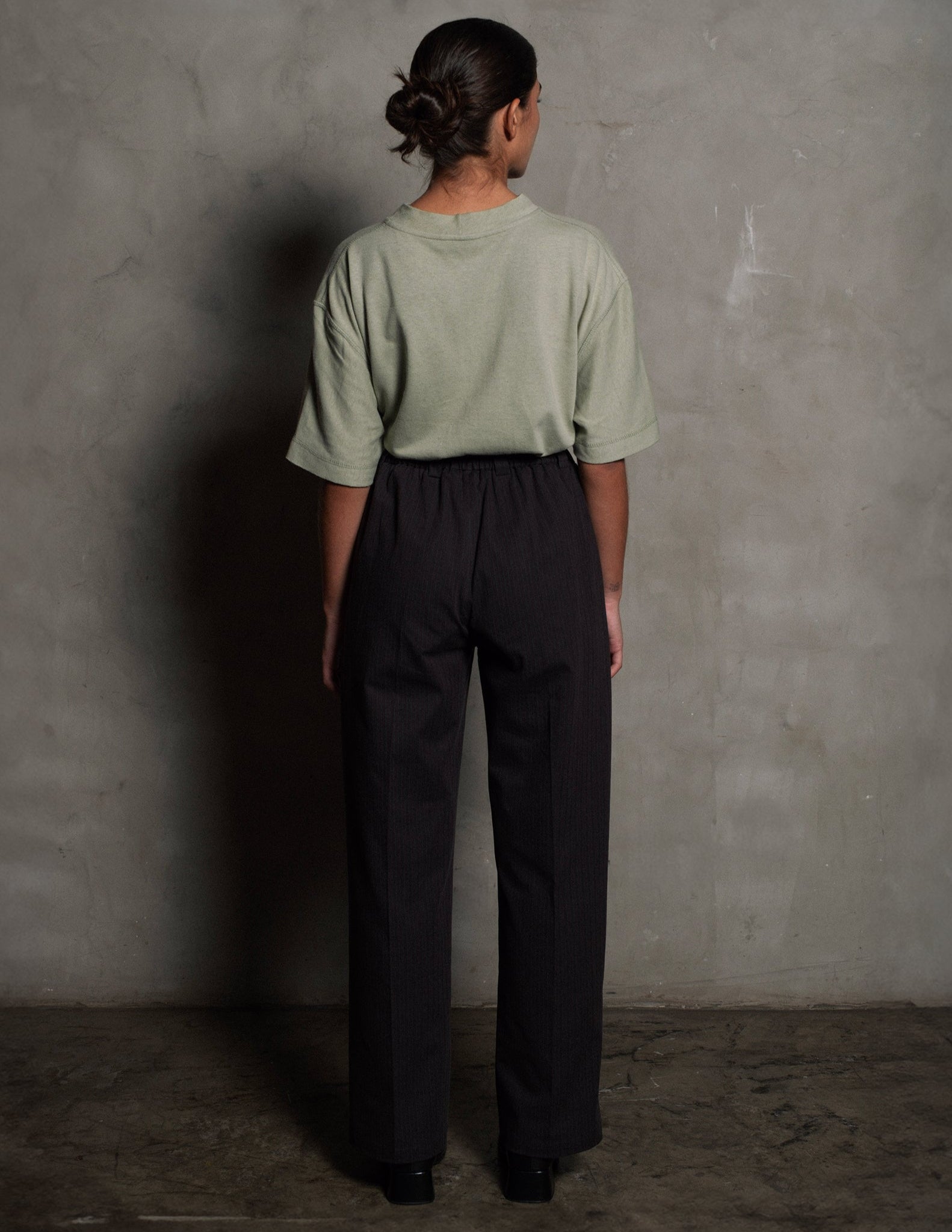 CALÇA PAULISTA RISCA DE GIZ TURQUEZA