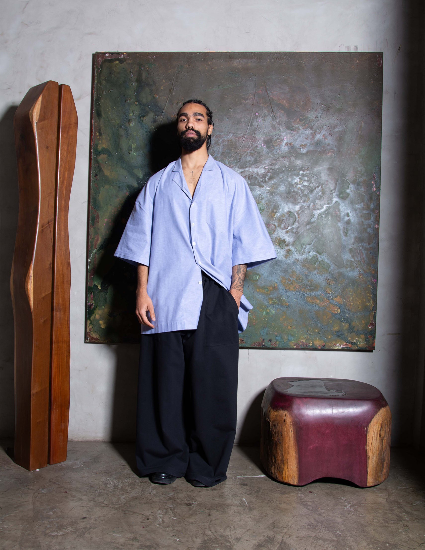 CAMISA PREÁ OVERSIZED AZUL