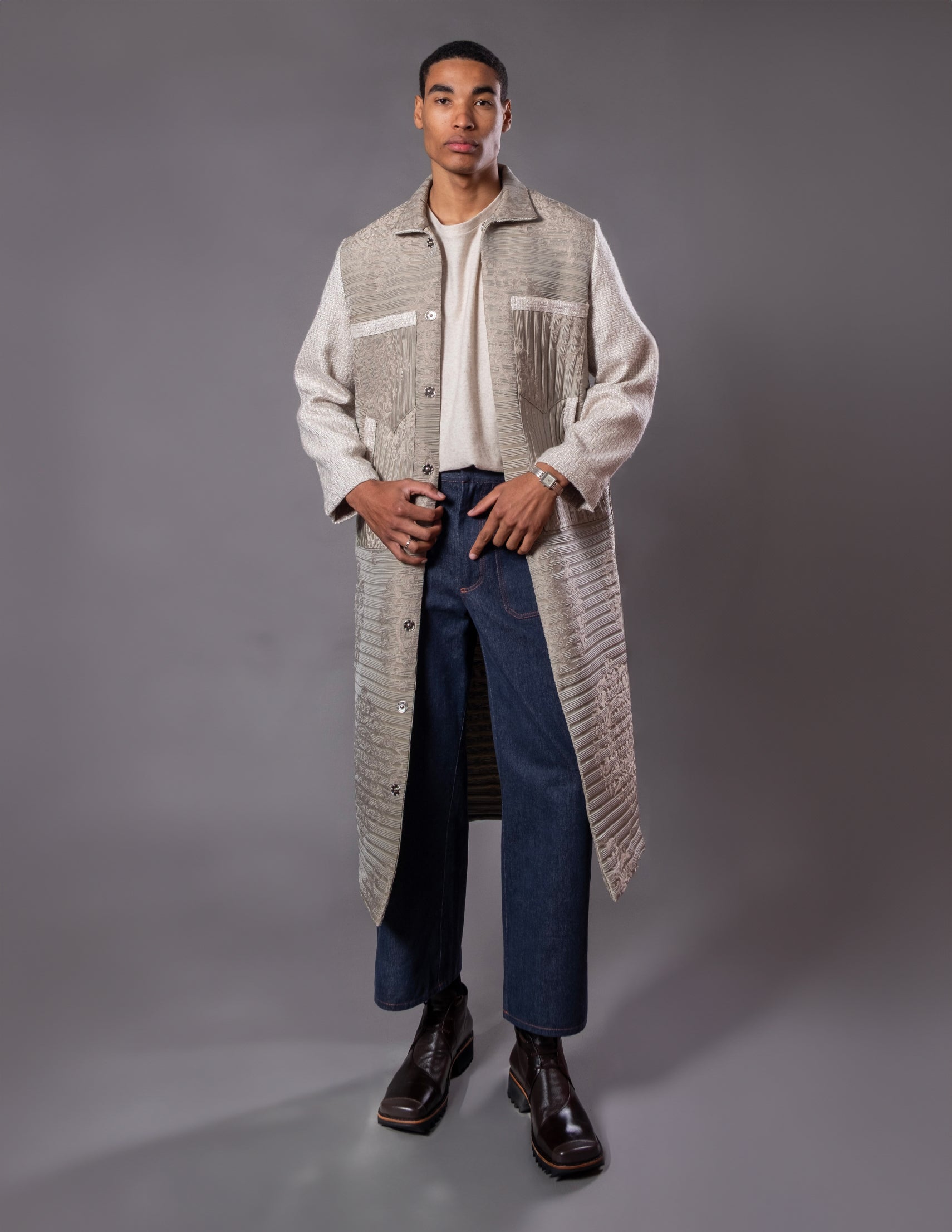 TRENCH COAT JACQUARD