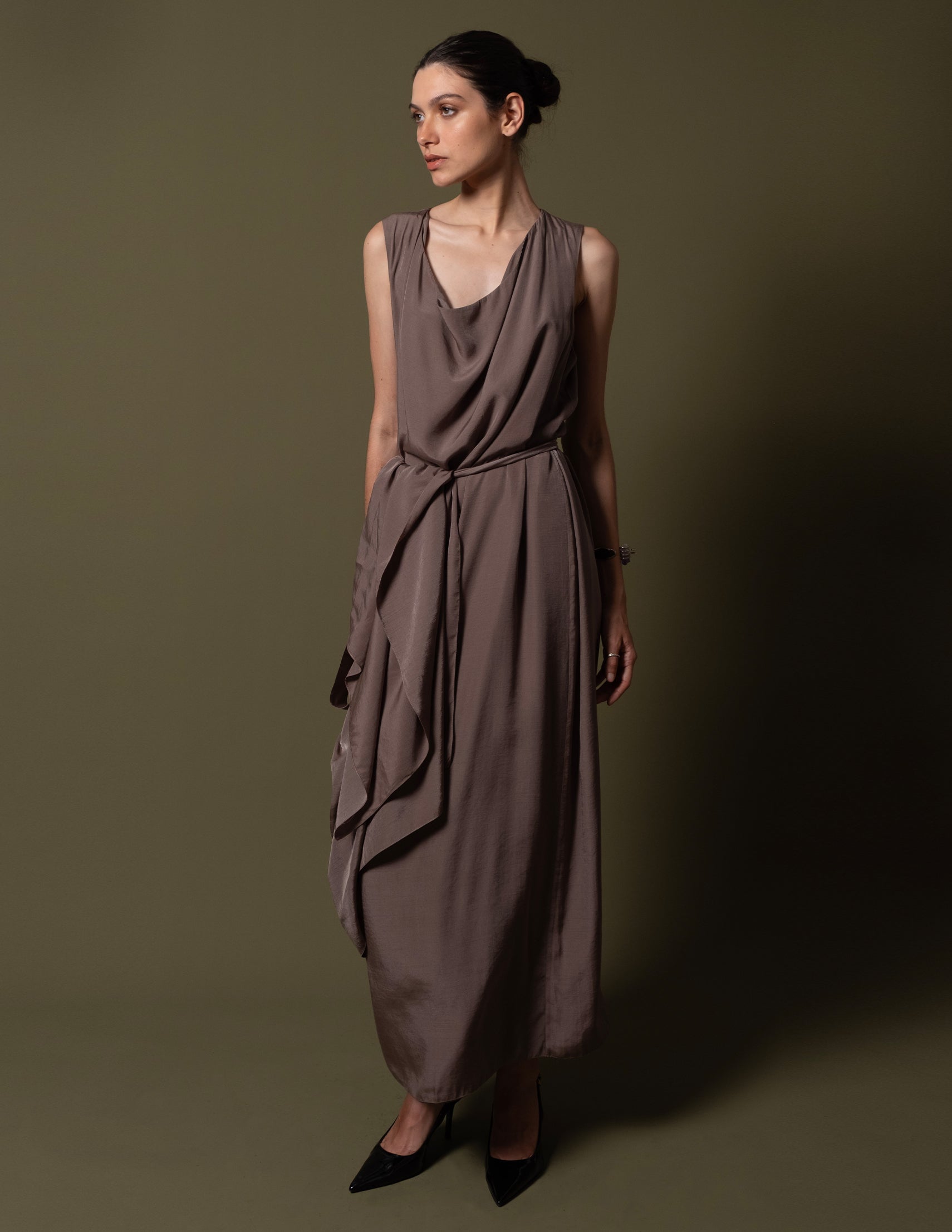 VESTIDO EMILIE MARROM SCARF