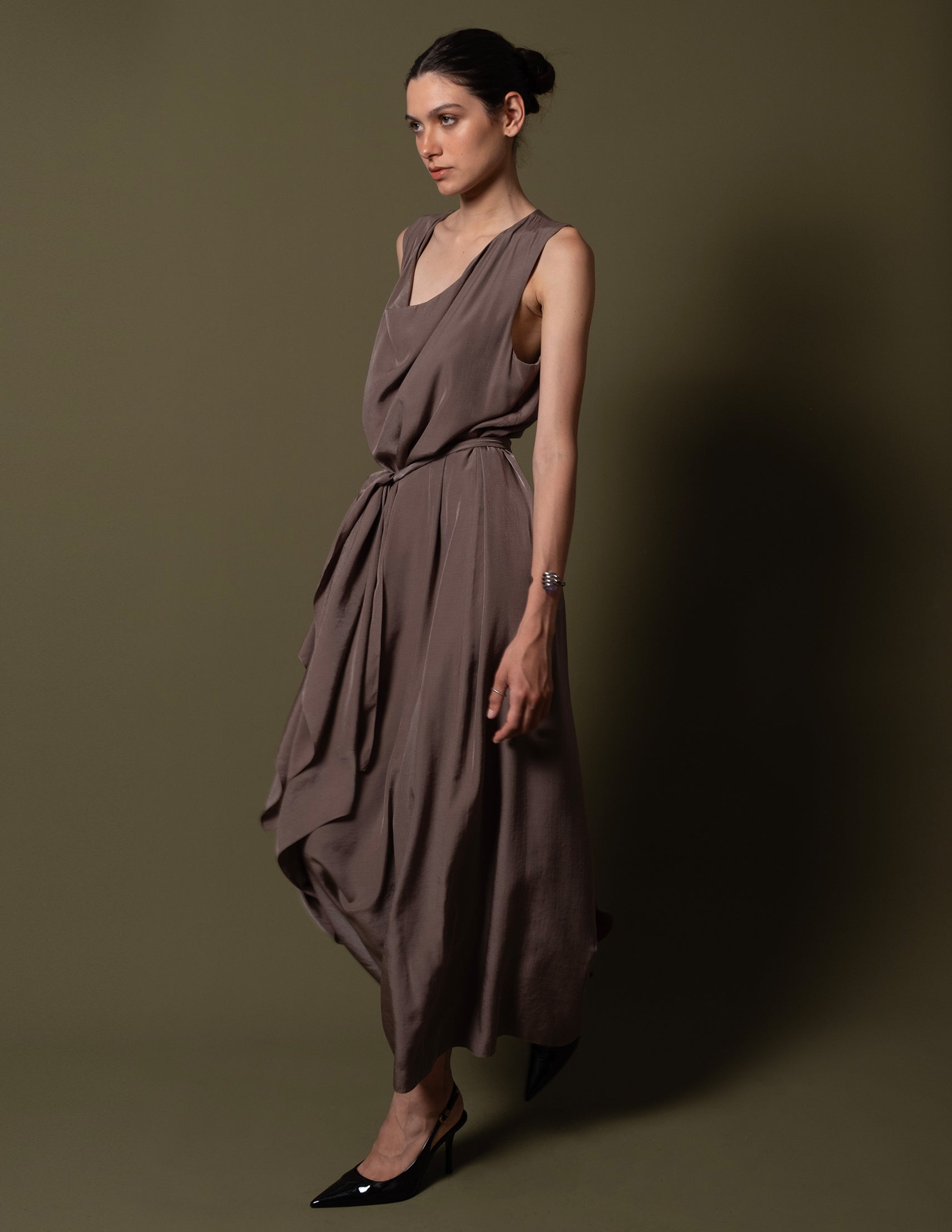 VESTIDO EMILIE MARROM SCARF