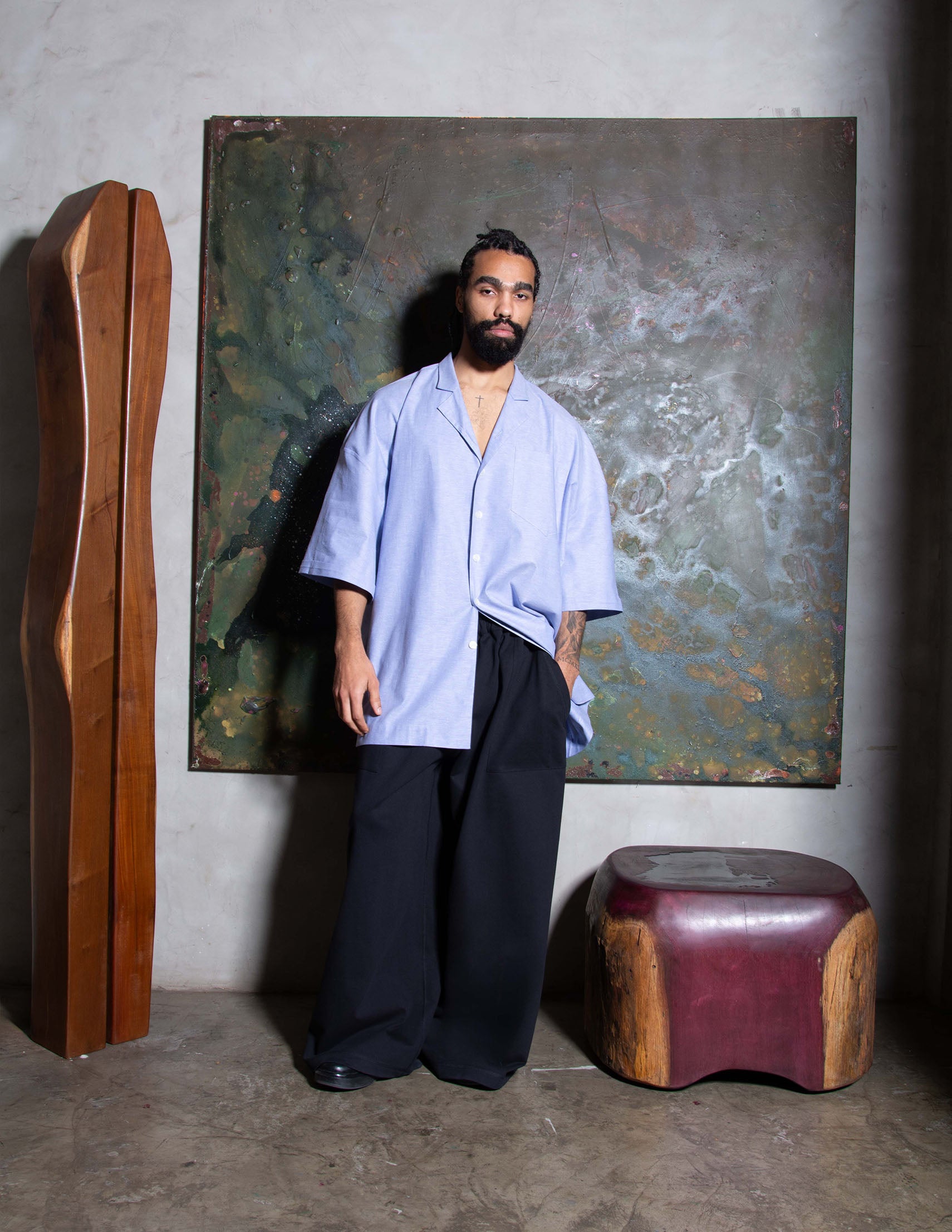 CAMISA PREÁ OVERSIZED AZUL