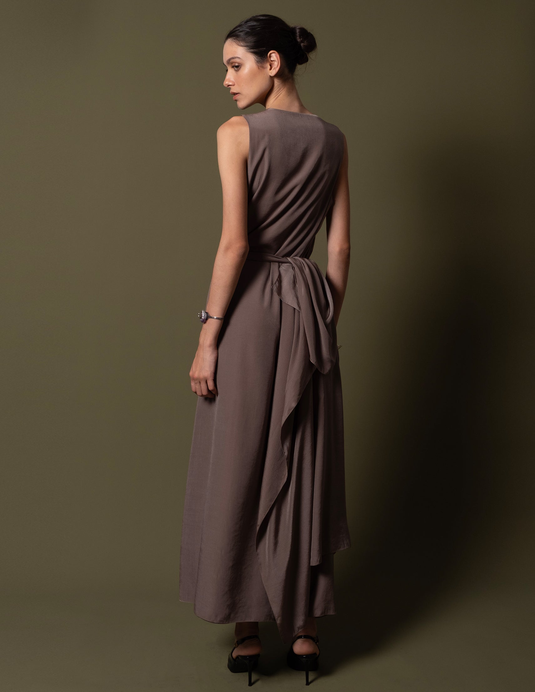 VESTIDO EMILIE MARROM SCARF